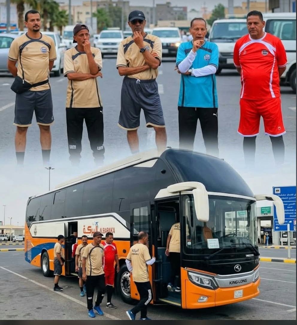بعثة منتخب اليمن لقدامى اللاعبين تغادر المكلا إلى قطر عبر باص البركة للمشاركة في كأس الخليج
