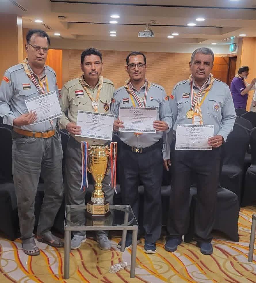 رئيس نادي سيئون يهنئ الوفد الكشفي اليمني بتتويجه بكأس مسابقة «البغلي» الثقافية للرواد العرب بدولة الكويت