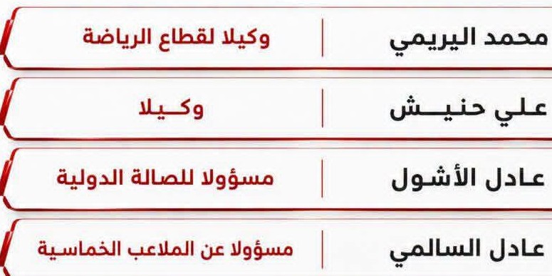 تكليف الرائع علي حنيش وكيلا" لاهلي صنعاء واليريمي وكيل لقطاع الرياضة وقرارات اخرى .