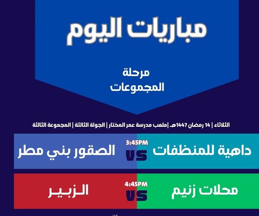 اليوم الثلاثاء في المجموعة الثالثة.. من يرافق زنيم ويكمل عقد المتأهلين إلى ربع النهائي"