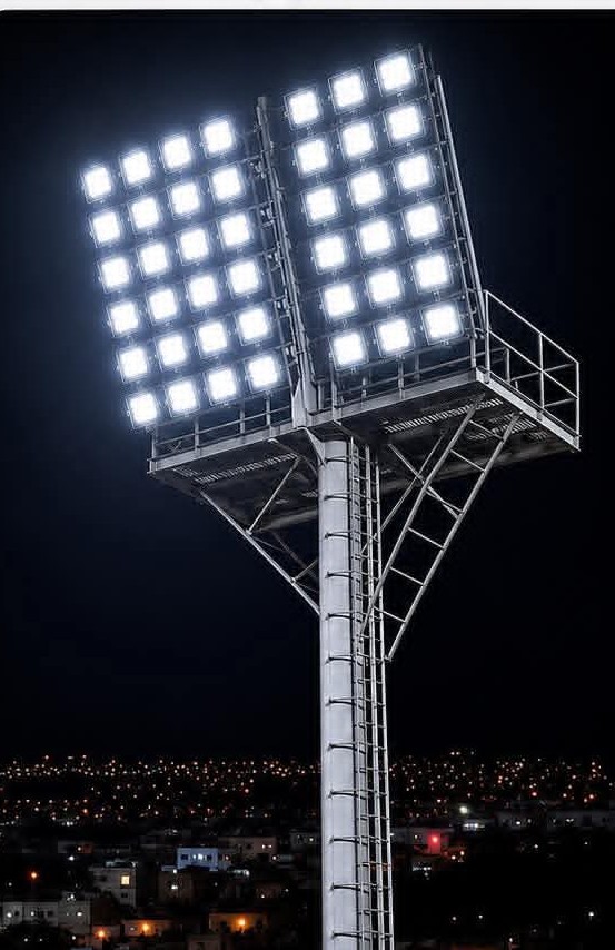 اكتمال مشروع تركيب ١٦٠ كشاف LED بملعب شهداء وحدة عدن