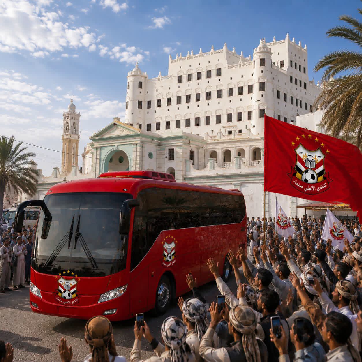 بعثة اهلي صنعاء تصل سيئون لمواجهة إتحاد حضرموت في دوري الاولى لكرة القدم