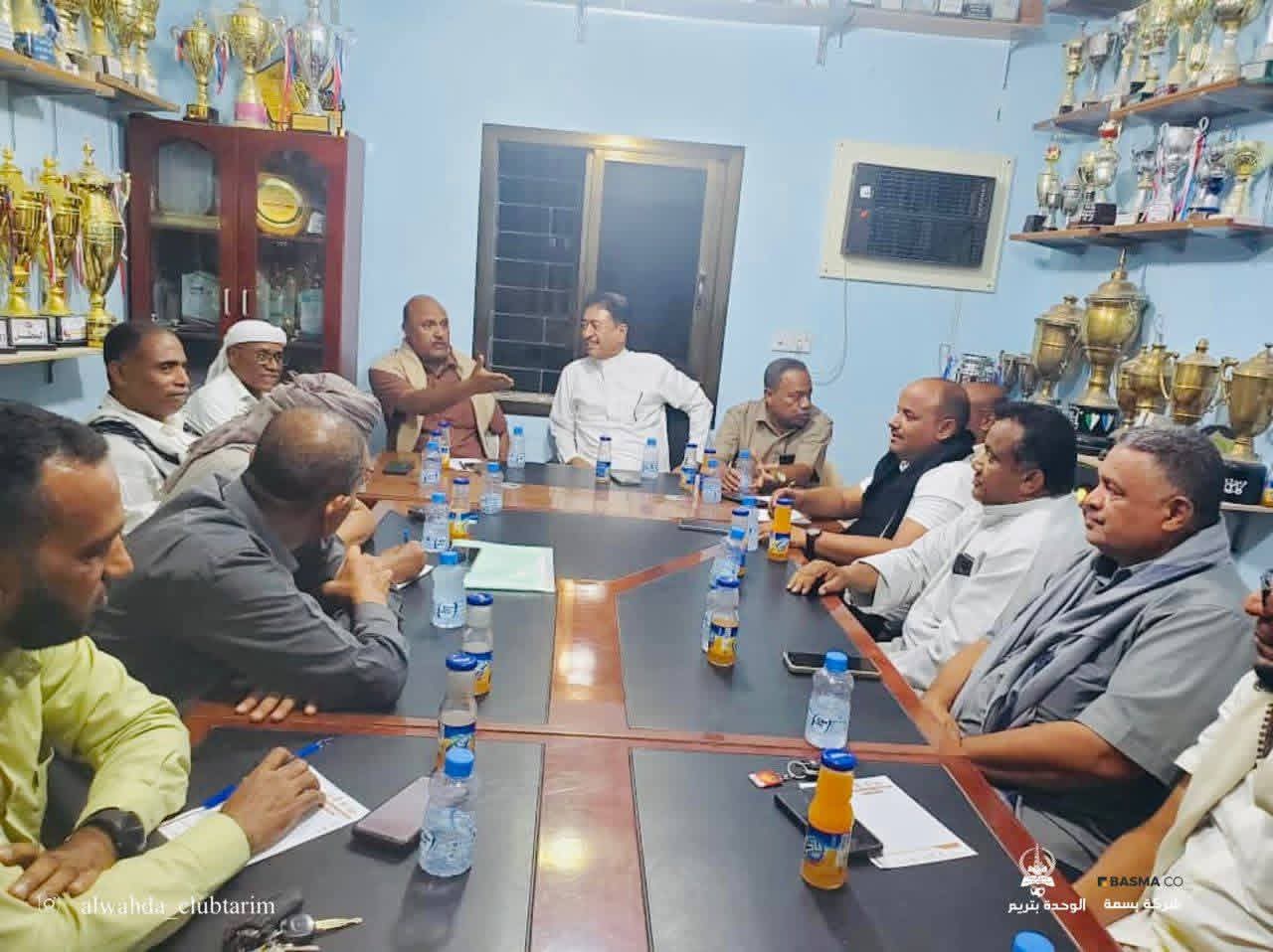 قيادة فرع القدم تزور نادي الوحدة بتريم ..في الزيارة تم بحث كيفية نجاح النادي في دوري أبطال المحافظات..