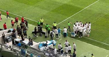 توقف مباراة السعودية ضد بورتوريكو في بروفة كأس العالم بسبب عاصفة رعدية