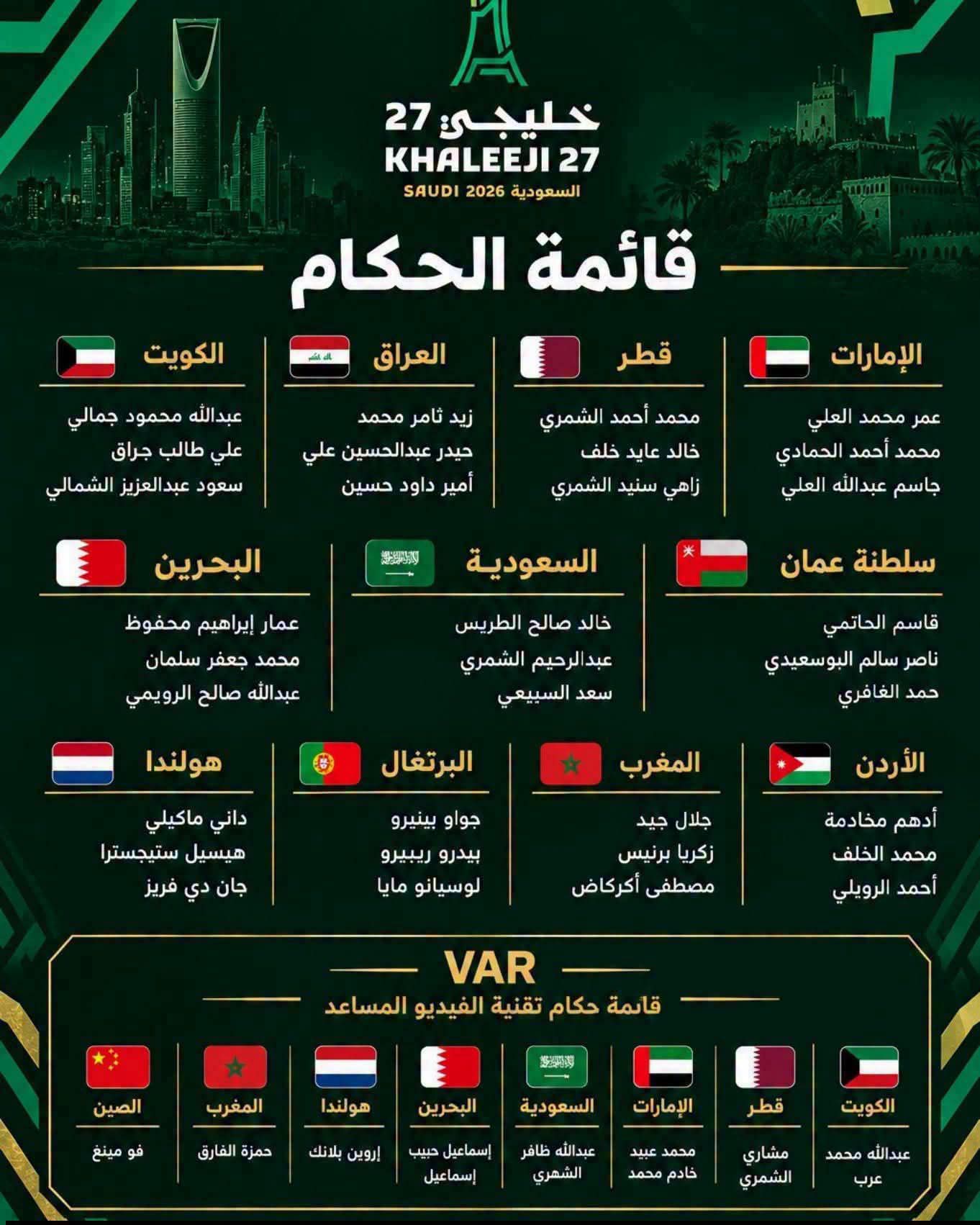 للاسف ولا حكم يمني في كاس الخليج في الخليج..