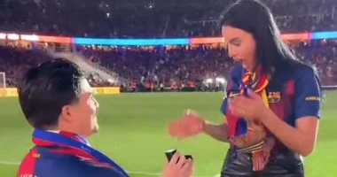 عرض زواج داخل ملعب برشلونة على هامش الكلاسيكو واحتفالات الليجا..